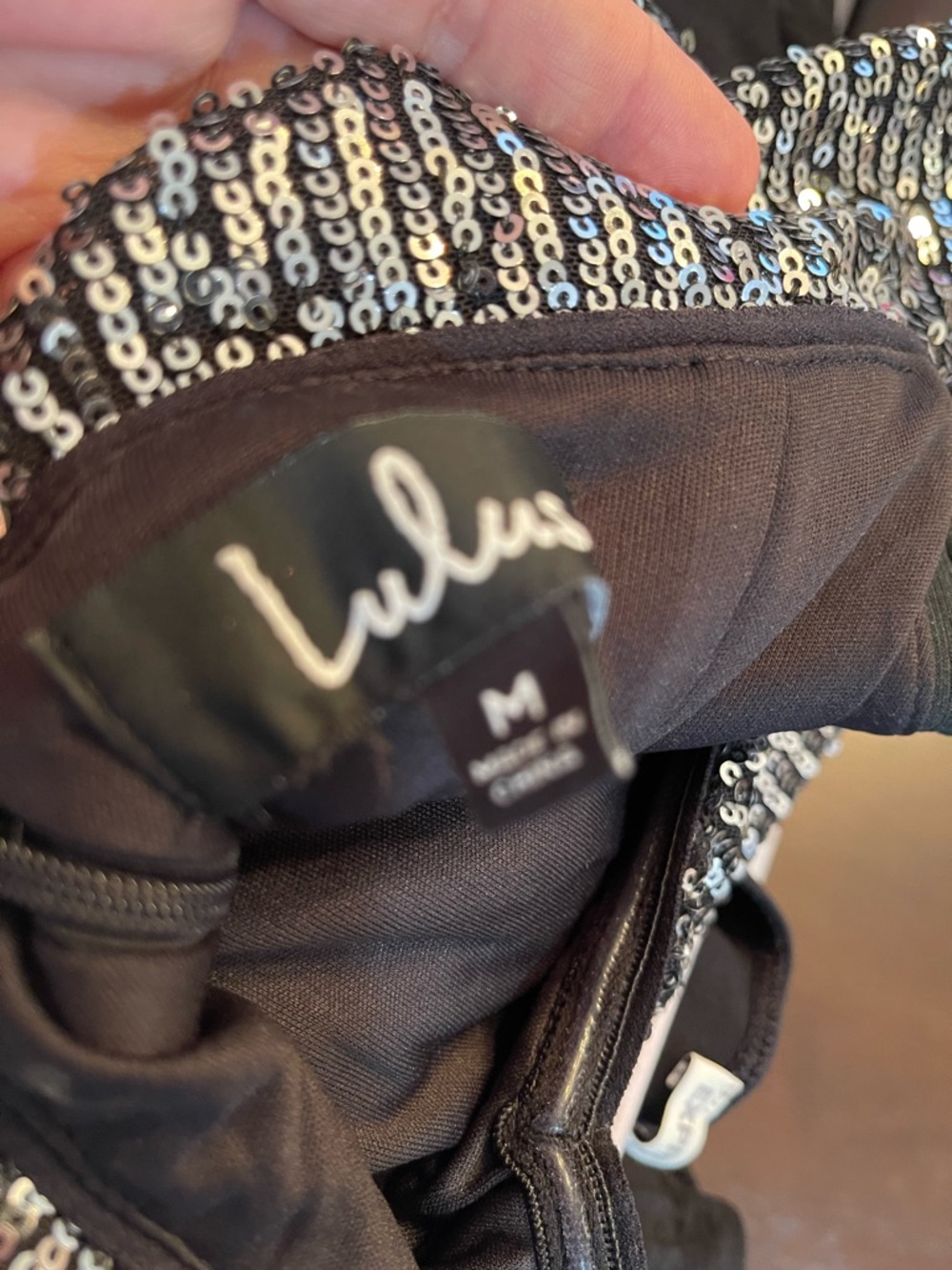 Lulu's Silver One-Shoulder Sequin Cocktail Dress - Picture 4 of 4